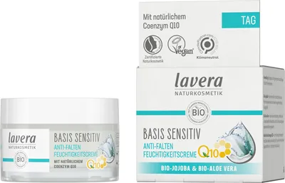 Produktbild von Lavera Basis Sensitiv Anti-Ageing Feuchtigkeitscreme Q10 - 50 ml