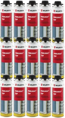 Immagine prodotto di 15 x Würth Purlogic Top 1C schiuma per pistole grigio cemento schiuma da costruzione schiuma da montaggio