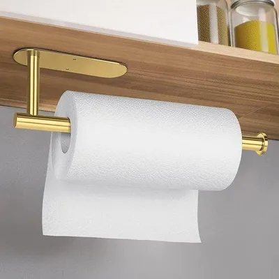 Produktbild von Goldschmiedeeisen Keukenrolhalter, Edelstahl Keukenrolhalter, Wandmontage für Badkabine, Kast, Camper
