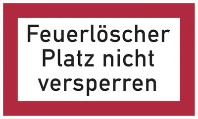 Produktbild von Dreifke® Feuerwehrschild, Feuerlöscher Platz nicht versperren - angelehnt an ...