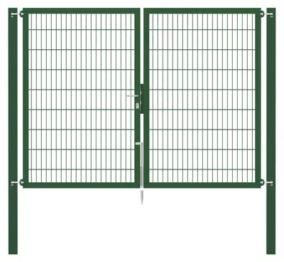 Produktbild von Alberts Doppeltor Flexo Plus mit Zubehör, zum Einbetonieren, grün, Breite 250 cm, Höhe 180 cm, Pfostenstärke 100 x 100 mm