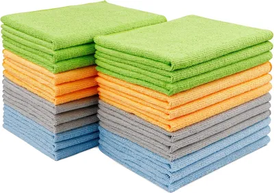 Produktbild von Microfasertš¹cher Mikrofasertš¹cher 24 Pack, Wiederverwendbare Mikrofasertuch Reinigungstš¹Cher, Fusselfrei, Streifenfrei Staubtuch fš¹r Haus, Kš¹che, Auto, Motorrad, Fenster, 30 X 30 cm
