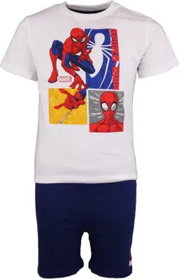 Produktbild von Marvel Spiderman Kinder Schlafanzug Pyjama kurz – Weiß / 128