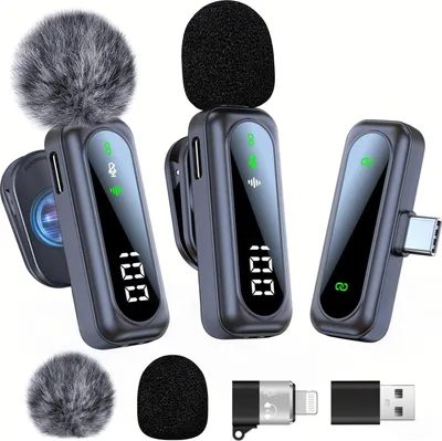 Produktbild von Lavalier Mikrofon für iPhone Handy/Computer, Mikrofon Handy mit Geräuschunterdrückung für USB-C Android, Ansteckmikrofon mit Magnetisches