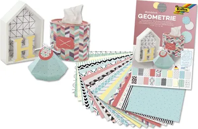 Obrázek produktu pro Folia 48449 Craft block design geometry - 20 listů, 24 x 34 cm, různorodé barvy