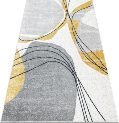 Produktbild von Teppich FUSION 5868 weiß / gelb - Linien, modern, abstrakt Gelb 80x150 cm