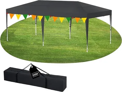 Produktbild von Pavillon Höhenverstellbar Wasserdicht Stabil Winterfest Faltpavillon Partyzelt Gartenzelt Gartenpavillon UV Schutz 210D Oxford-Gewebe inkl. Tasche (Anthrazit ohne Seitenwände)