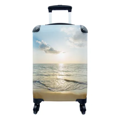 Produktbild von MuchoWow® Koffer Handgepäck Trolley Rollkoffer Kleine Reisekoffer mit 4 Rollen - Meer - Sommer - Strand - Cabin Size < 55x40x23 cm & 55x40x20 cm - Fotokoffer - Kabinenkoffer - Boardgepäck - Reise-Box - Reisekoffer - Reisegepäck - Koffer mit Bild - Trolley für Kinder