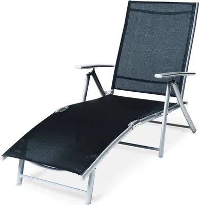 Produktbild von Merxx Deckchair - Aluminium-/Stahlgestell mit Textilbespannung schwarz