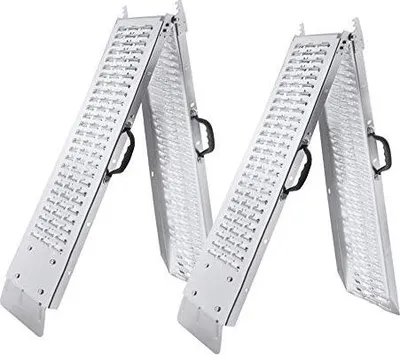Produktbild von TRMLBE 2X Faltbare Auffahrrampe max.400kg Verladeschiene Verladerampen Auffahrrampen für Motorrad, Rasenmähern, Rollern, Baumaschinen usw.