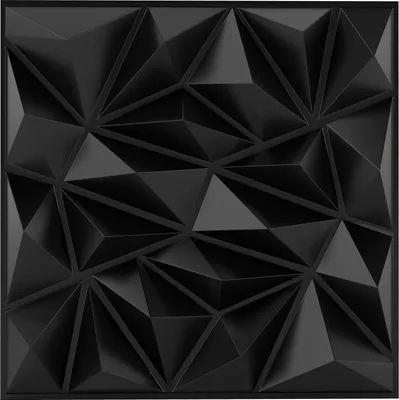 Image de COSTWAY 20 pièces 3D panneaux muraux diamant 50x50cm, revêtement mural intérieur, panneaux décoratifs muraux, panneaux de plafond, PVC, 5m², pour salon chambre noir