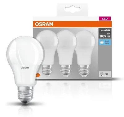 Obrázok produktu pre LEDVANCE LED819573BOX3, 10,5 W, 75 W, E27, 1055 lm, 15000 h, Studená biela
