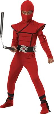 Produktbild von Ninja Fighter Kostüm für Kinder rot Kindergröße: 134-140