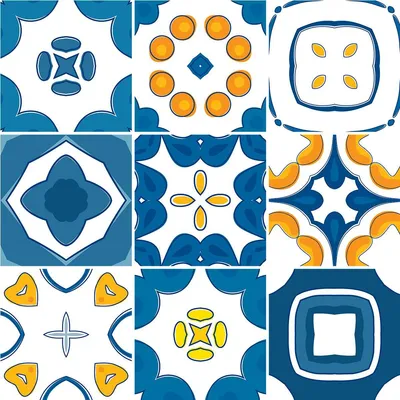 Produktbild von Selbstklebende Fliesenaufkleber für Küche und Bad – 9 Zementfliesenaufkleber (AZULEJOS AANOR) – 9 Aufkleber 15 x 15 cm