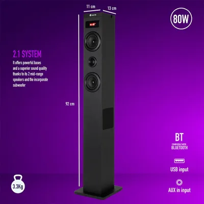 Produktbild von Ngs Sky Charm 2.1 Klangturm 80w Grau One Size / EU Plug 220V Grau One Size