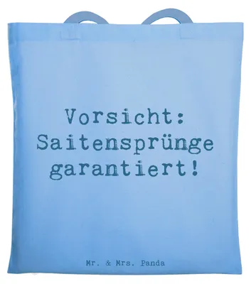 Produktbild von Mr. & Mrs. Panda Schultasche Spruch Shamisen Abenteuer - Sky Blue - Geschenk, Saiteninstrument, Musikinstrument, Tote Bag, Musik, Lernen, Tasche, Musiker, Shopping