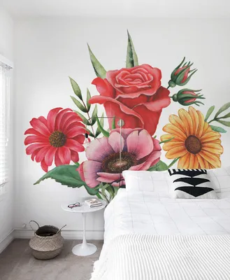 Produktbild von Coloray Fototapete 152x104 cm Latextapete Magicstick - Bouquet Of flowers Gardenful Rose Paint