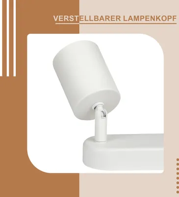 Produktbild von ZMH LED Deckenleuchte Weiß 4 Flammig Deckenlampe Deckenstrahler Modern GU10 Metall Deckenspots Schwenkbar 330° für Wohnzimmer Schlafzimmer Flur