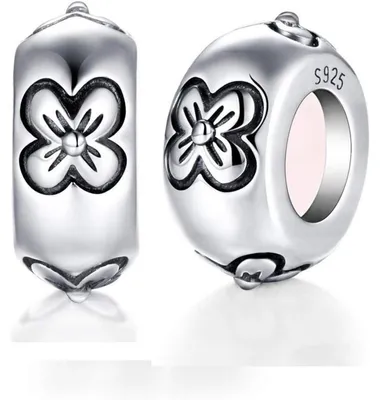 Produktbild von Spacer Perlen Stopper 2 Stück 925 Sterling Silber Gummi für Damen Armbänder DIY