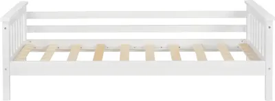 Produktbild von Kinderbett Nuuk mit Stauraum 80x160 cm Jugendbett bis 70 kg mit Lattenrost Kojenbett Kiefernholz Weiß