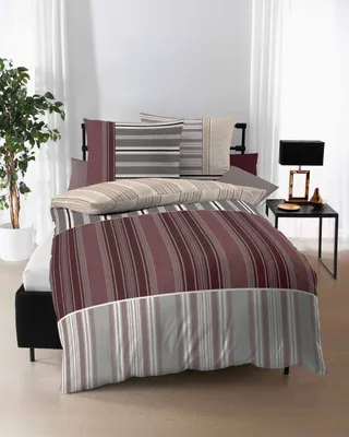 Produktbild von Kaeppel Mako-Satin Bettwäsche Sandro bordeaux 155x220 cm + 80x80 cm