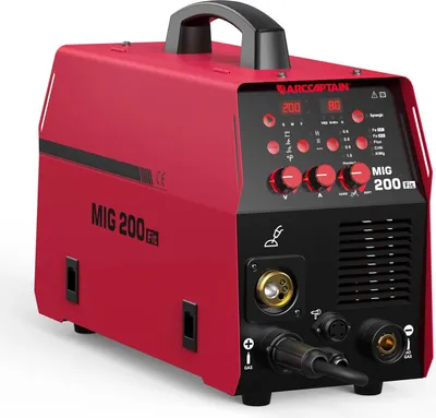 Produktbild von Multifunktions MIG Schweißgerät 6 in 1 - Inverter Schweißmaschine - 200A 220V EU Stecker - MIG MAG Fülldraht MMA Lift TIG - Für Aluminium - Farbe A