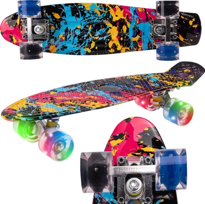 Produktbild von Malplay Mini skateboard so svietiacimi RGB LED kolieskami | 22" Cruiser Board pre deti a mládež | 56cm | Paint