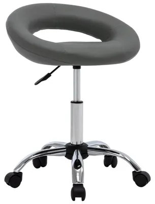 Imagen del producto de Silla giratoria para comedor, color gris, tapizada en cuero sintético, marca vidaXL