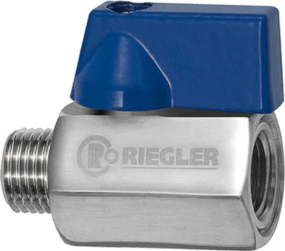 Produktbild von Riegler Mini-Kugelhahn, Edelstahl 1.4401, IG/AG, G 3/8, DN 10