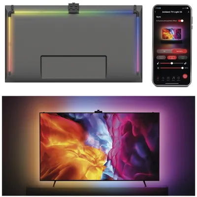 Produktbild von Smarte TV Hintergrundbeleuchtung 55“ (139 cm) RGBIC LED mit Kamera, WiFi