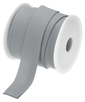 Schrägband doppelt gefaltet 2,54 cm, 25 Yards, Baumwolle, weiß grau