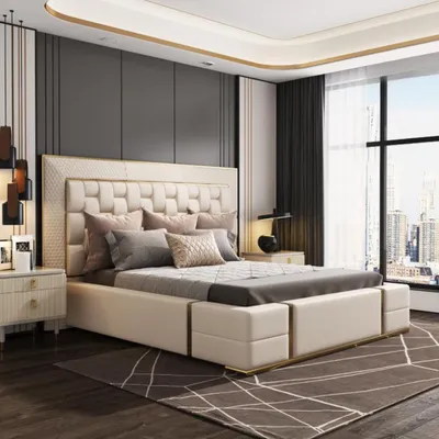 Produktbild von Luxus Schlafzimmer Bett Polster Design Luxus Doppel Betten Möbel Neu