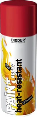 Produktbild von Biodur | Hitzefester Lack - Rot - 400ml, Motorlack, Backofenspray, Korrosionsschutz, Sprühfarbe