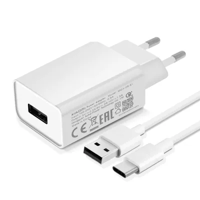 Zdjęcie produktu dla Oryginalna ładowarka sieciowa Xiaomi 2A + kabel USB-C, 1m - Biały
