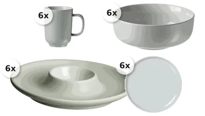 Produktbild von Frühstücksset 24 tlg. Jasper mint