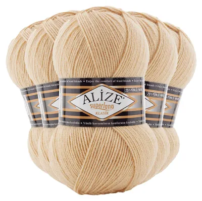 Strickgarn ALIZE SUPERLANA KLASIK 310 hellbeige