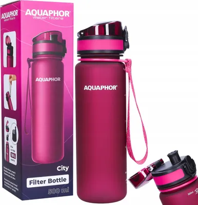 Image de AQUAPHOR City Filter Bottle, 500 ml Ruby