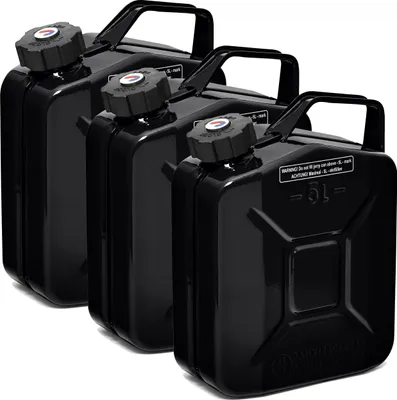 Produktbild von Oxid7® by BW Kraftstoffkanister Metall Benzinkanister 3x 5 Liter mit Schraubverschluss - Schwarz RAL 9005 - UN-Zulassung - Hergestellt in Europa