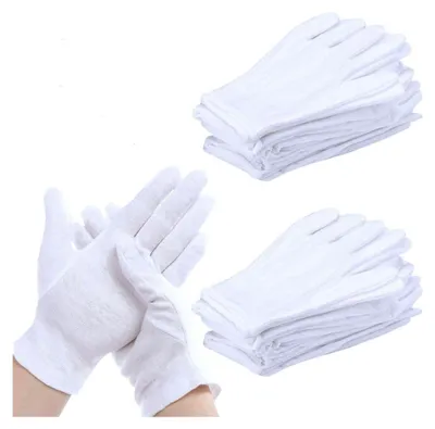Produktbild von 12 Paar Weiße Baumwollhandschuhe für Damen