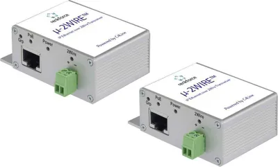 Produktbild von Renkforce RF-3684874 Netzwerkverlängerung 2-Draht Reichweite (max.): 300 m 2 St. 200 MBit/s mit PoE-Funktion