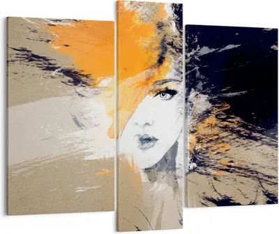 Produktbild von Bild auf Leinwand - Leinwandbild - Abstraktion Frau - 95x80cm - Wand Bild - Wanddeko - Wandbilder - Leinwanddruck - Bilder - Kunstdruck - Wanddekoration - Leinwand bilder - Wandkunst - CB95x80-3656