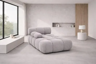 Produktbild von Kaiser Möbel Chaiselongue modular, Veloursstoff Salvador, Grau, Links, Selia