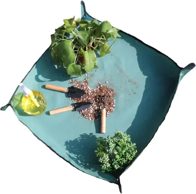 Produktbild von Umtopfmatte für Zimmerpflanzen, 74,9 x 110 cm, groß, verdickt und faltbar – Pflanzplane zum Umtopfen im Innenbereich, zur Vermehrung, für Gartenarbeiten im Freien, Sukkulenten und Zimmerpflanzen