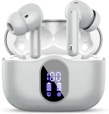 Produktbild von Kabellos Bluetooth 5.3 Sport In Ear Kopfhörer mit 4 Mikrofon, 40 std Spielzeit, LED-Anzeige, ENC Lärmreduzierung, HiFi Stereo für Arbeit und Studium