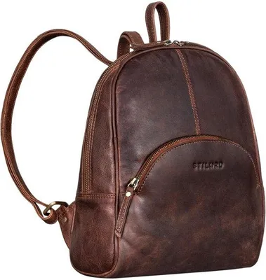 Produktbild von Kleine Leder-Rugzak Braun Damen Anti-Diebstahl