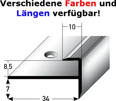 Produktbild von Einschubprofil "Fredericton", mit Nase für Laminat, 8,5 mm Einfasshöhe, Aluminium eloxiert, gebohrt-bronze hell-1000