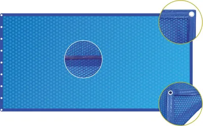 Produktbild von Solarplane, Solarfolie für Pool oval, Größe wählbar, 400 µm, Rand umsäumt Luftpolster-Abdeckplane für Ovalformbecken 3,50 x 700 cm