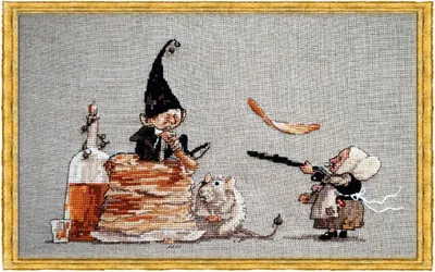Image de Nimue Kit de point de croix "Les crêpes !", motif à compter, 71k, 23x13cm