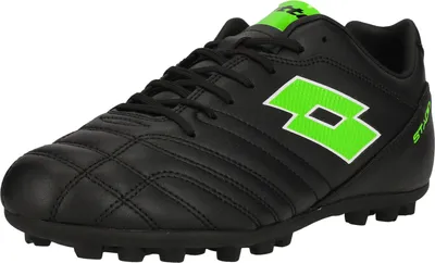 Produktbild von Lotto Fußballschuh Stadio 705 im innovativen Design und perfekt für Kunstrasen 1NI All Black/Spring Green 43.5