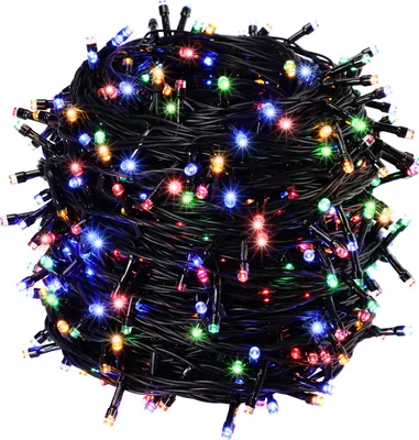 Produktbild von DEUBA® Lichterkette 700 LED Außen 8 Leuchtmodi Innen IP44 Wetterfest mit Netzteil Mehrfarbig 14 m Weihnachten Weihnachtsbaum Weihnachtsbeleuchtung Bunt